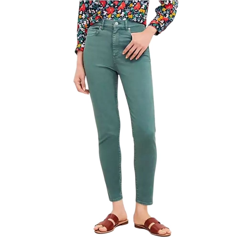{LOFT} Women's Forest Green The Skinny Jeans 14/32